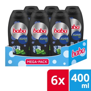 BABA Férfi Tusfürdő Menta, 6x400ml