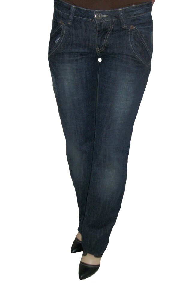 Blugi moderni femei,design simplist,D&J Exclusive,Bleumarin, Albastru marin