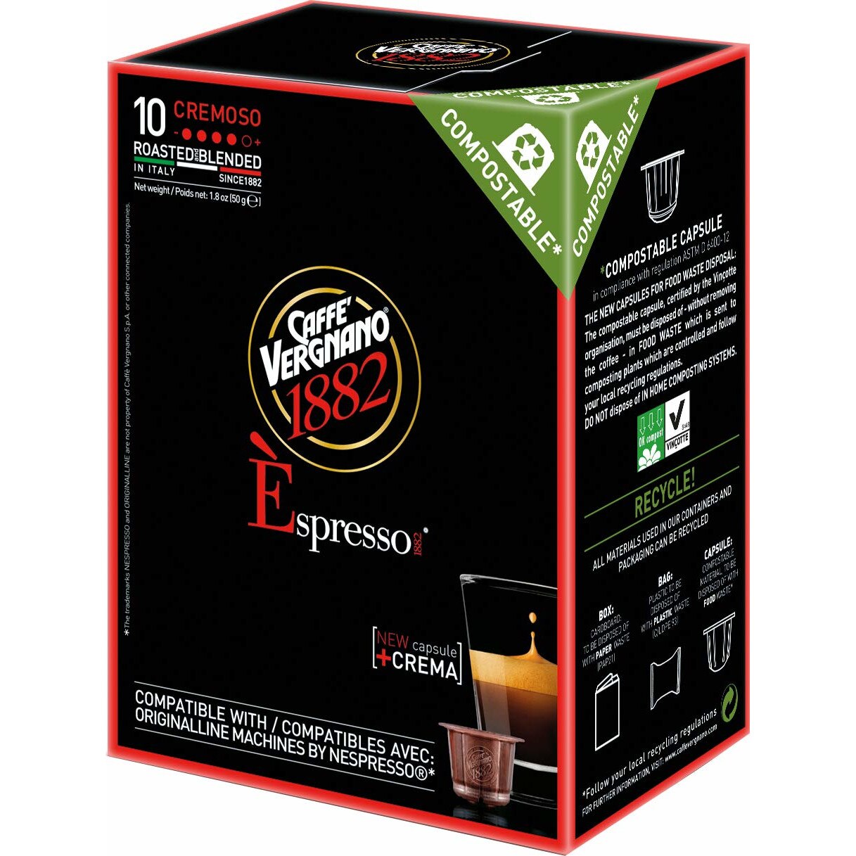 Capsule cafea, Vergnano Espresso Cremoso, NSP, 10 Cps eMAG.ro