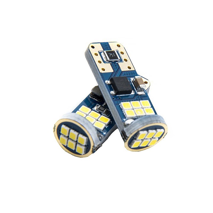 Комплект от 2 LED крушки W5W T10 18 SMD 2016 CANBUS 6000K EPL198 Einparts
