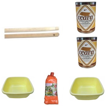 Pachet 2 x Lighean plastic patrat 8l + 2 x Ceara parchet + 1 x Rezerva mop microfibra + 1 x Coada lemn natur Pachet 2 x Lighean plastic patrat 8l + 2 x Ceara parchet + 1 x Rezerva mop microfibra + 1 x Coada lemn natur