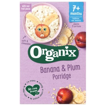 Cereale Organix Ovaz-Orez cu Banane si Prune, 200 g, de la 7 luni Cereale Organix Ovaz-Orez cu Banane si Prune, 200 g, de la 7 luni