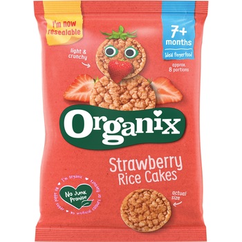 Rondele din orez expandat Bio Organix cu Capsuni, 50 g, de la 7 luni Rondele din orez expandat Bio Organix cu Capsuni, 50 g, de la 7 luni