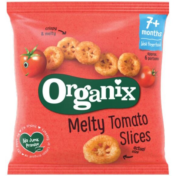 Snack din porumb expandat Bio Organix cu Rosii si Morcovi, 20 g, de la 7 luni