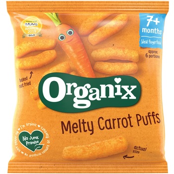 Snack din porumb expandat Bio Organix cu Morcovi, 20 g, de la 7 luni Snack din porumb expandat Bio Organix cu Morcovi, 20 g, de la 7 luni