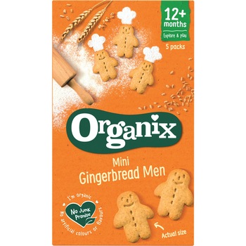 Mini Biscuiti Bio Organix cu Ghimbir, 5x25 g, de la 12 luni Mini Biscuiti Bio Organix cu Ghimbir, 5x25 g, de la 12 luni