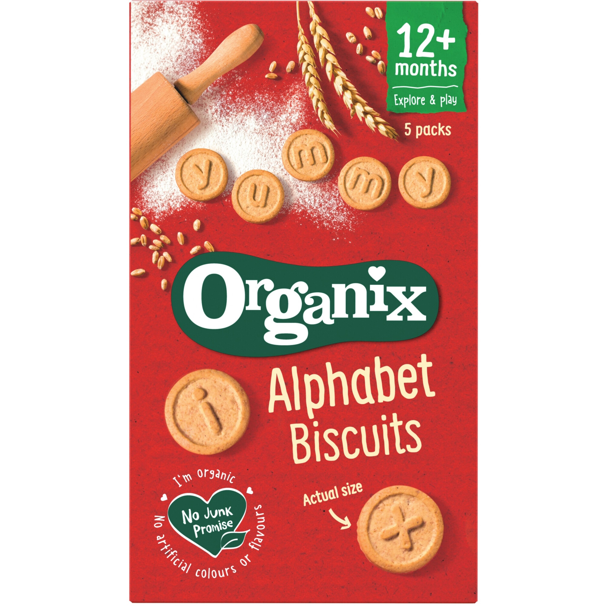 Biscuiti alfabet Bio Organix, 5x25 g, de la 12 luni