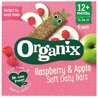 Batoane din ovaz Bio Organix cu Mere si Zmeura, 6x30 g, de la 1 an
