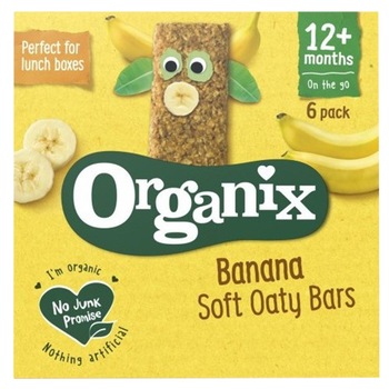 Batoane din ovaz Bio Organix cu Banane, 6x30 g, de la 12 luni Batoane din ovaz Bio Organix cu Banane, 6x30 g, de la 12 luni