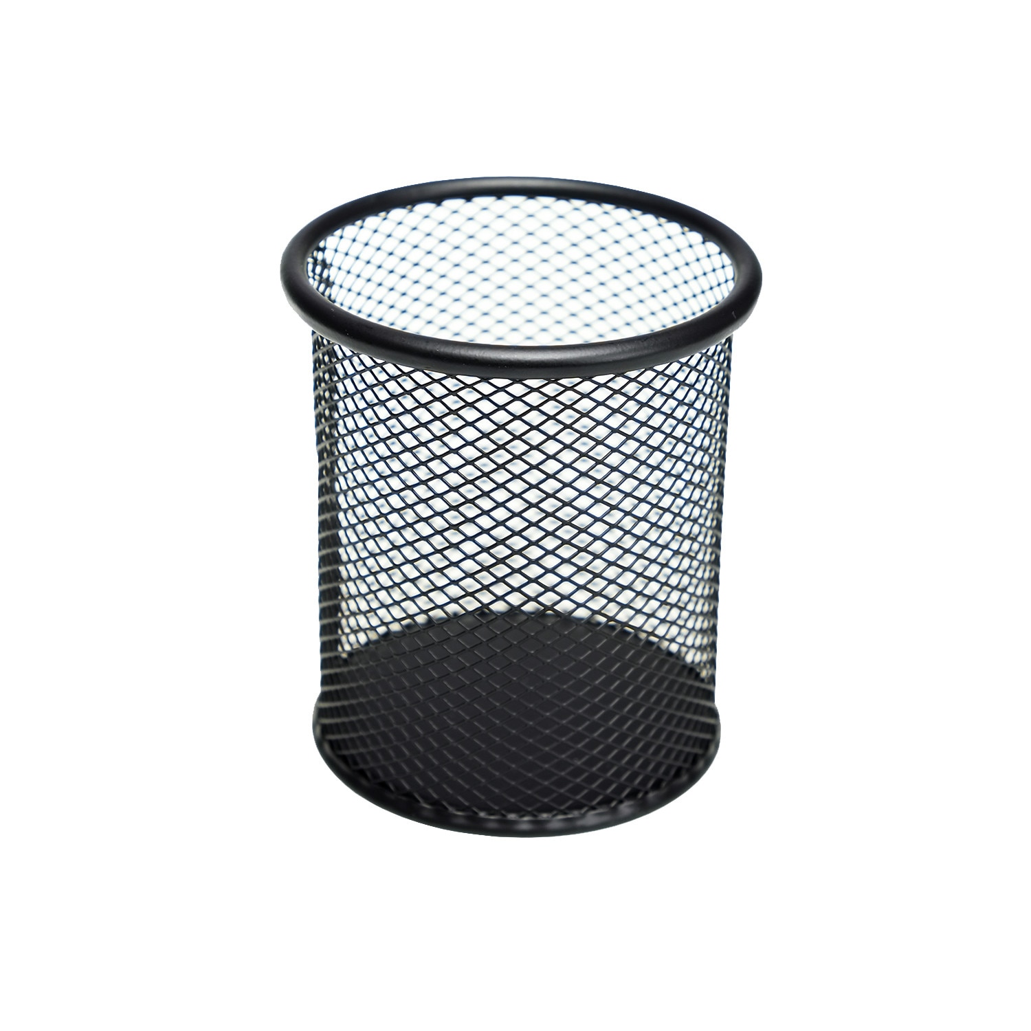 Suport cilindric metalic, 8.5 cm x 10 cm- negru, pentru instrumente de scris