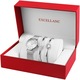 Set cadou , ceas dama, Excellanc, Exclusive Silver, cu doua bratari , placat silver IP si pietre zirconia 1800154-003