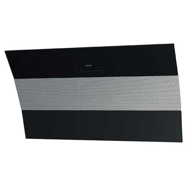 Hota decorativa Best Plana Black 80 cm, putere de absorbtie 770 mc/h, 1 motor, 4 trepte de viteza, Negru/Inox