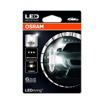 Bec OSRAM lumina rece, iluminare habitaclu centru, fata, spate 41mm (6411 Form) 4000K Bec OSRAM lumina rece, iluminare habitaclu centru, fata, spate 41mm (6411 Form) 4000K