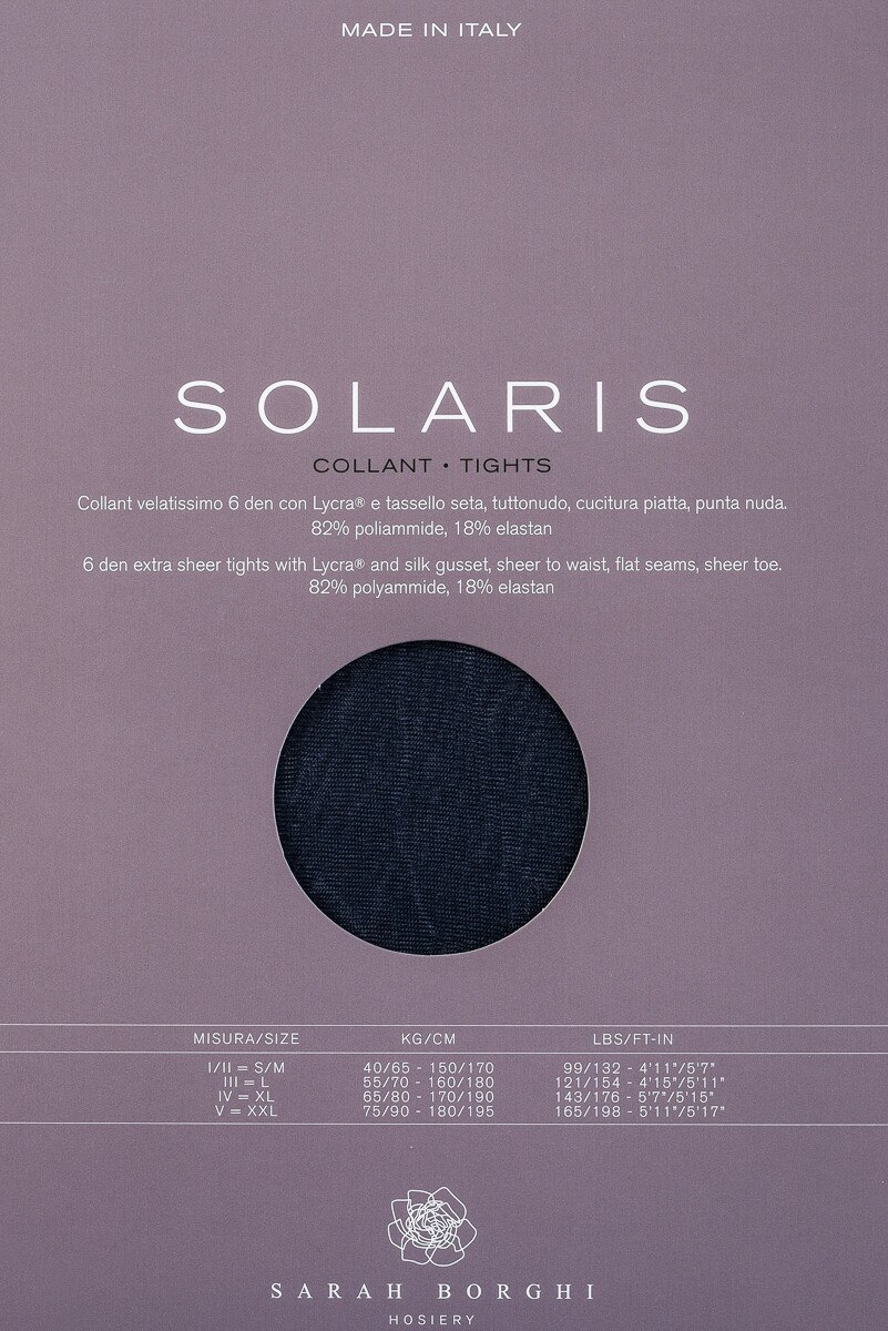 Sarah Borghi Collant Solaris Femme 6 Deniers Velouté Lycra - Fabriqué En Italie, Confort Et Élégance