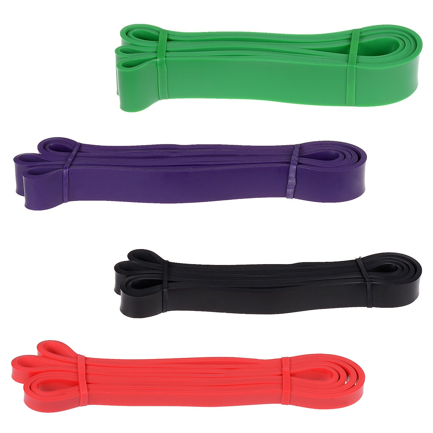 Benzi elastice Set 4 buc. Rosu Violet Verde Verde Yoga, Fitness trepte de rezistenta