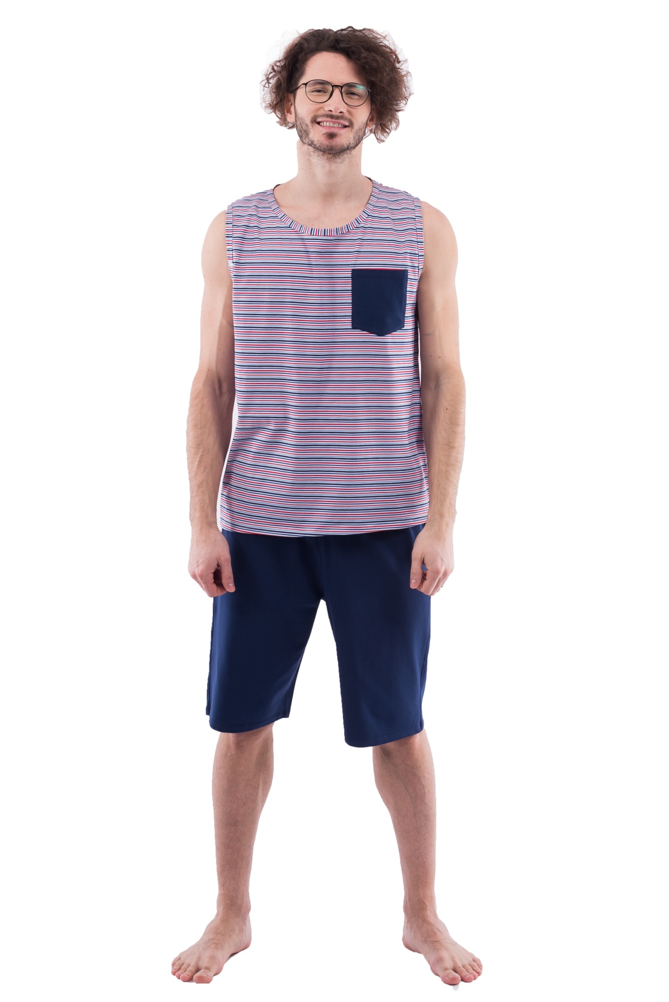 Pijama barbati PJB114, imprimat, Uniconf, Multicolor