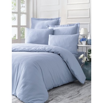 Lenjerie pentru pat dublu Bambus Deluxe Victoria VKD-Line Blue Lenjerie pentru pat dublu Bambus Deluxe Victoria VKD-Line Blue