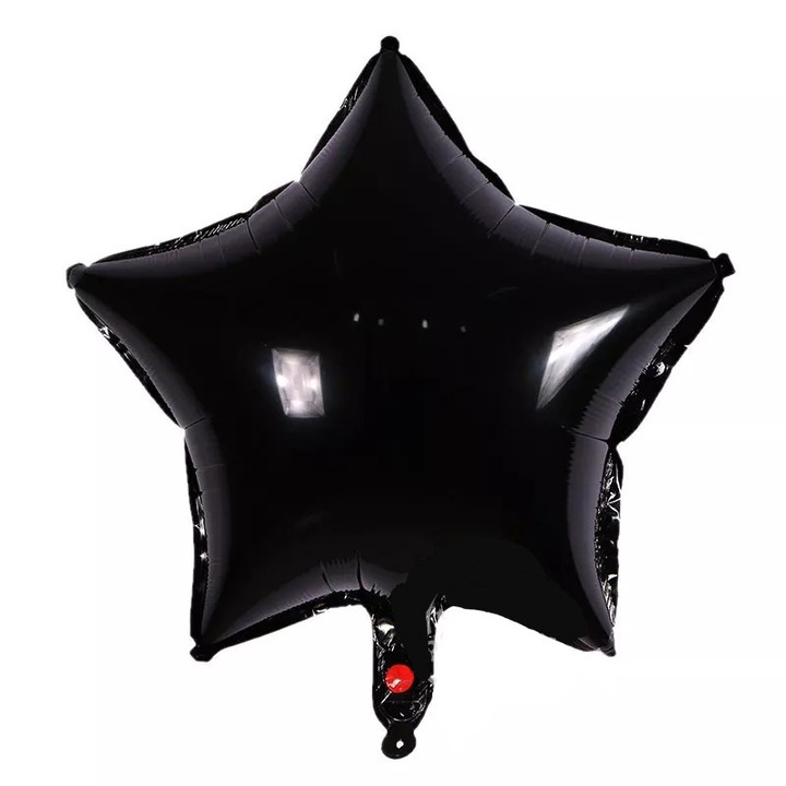 Фолиев балон звезда, диаметър 45 см, цвят черен, време е за парти