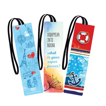 Set semn de carte, Simetro Books, cu striatii, pentru calatorie Set semn de carte, Simetro Books, cu striatii, pentru calatorie