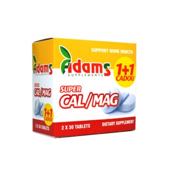 Super Calciu Magneziu Adams Vision 30+30 tablete Super Calciu Magneziu Adams Vision 30+30 tablete