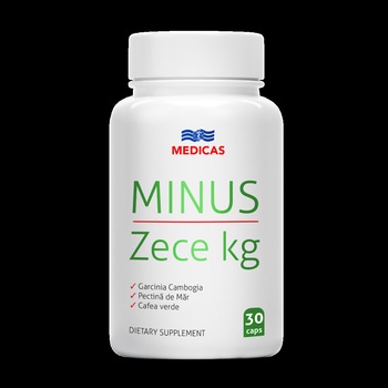 Supliment alimentar ,Minus zece kg, de slabit, 30 capsule, MEDICAS Supliment alimentar ,Minus zece kg, de slabit, 30 capsule, MEDICAS