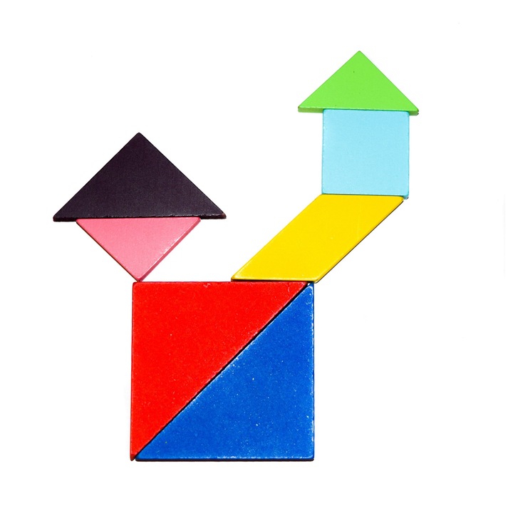 Fa tangram puzzle, tarka, 7 db, +3 év