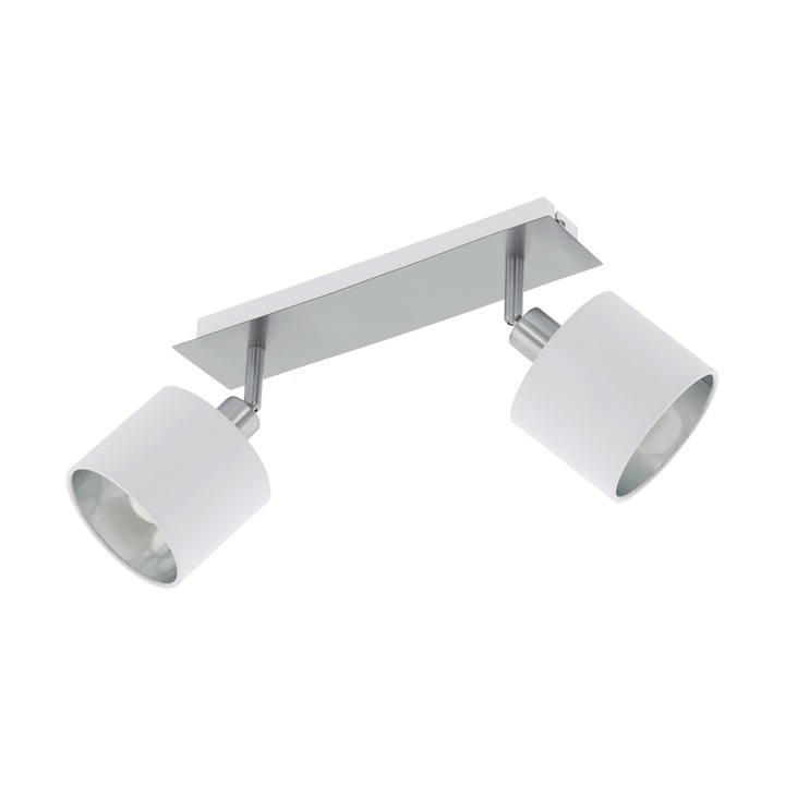 VALBIANO fali lámpa, Eglo 97533, 2 mobil kar, 2xE14, fehér/nikkel