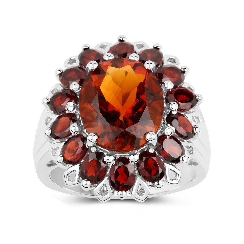 Inel Fantazzia Argint 925 Citrin, Granate, 56 R10432MCG