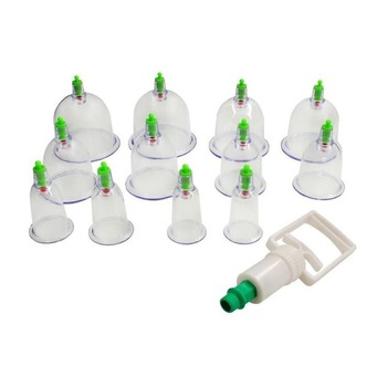 Set 12 ventuze terapeutice + pompa vacuum pentru masaj corp-fata si relaxare musculatura Set 12 ventuze terapeutice + pompa vacuum pentru masaj corp-fata si relaxare musculatura