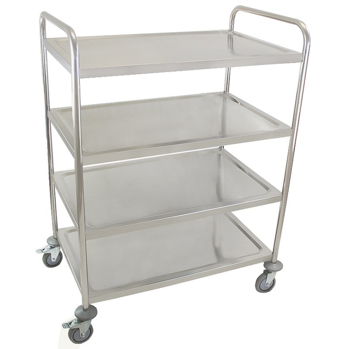 Carucior debarasare si servire Direca, cu 4 polite, din inox