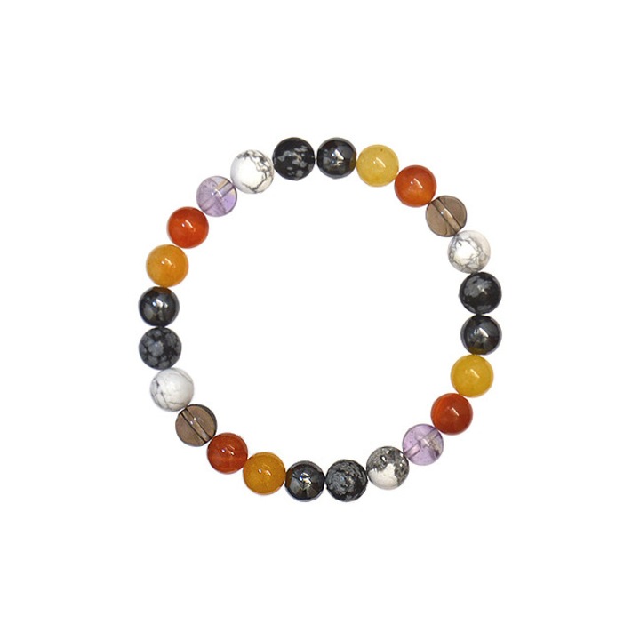 Лечебна гривна Physical Body Balance - 8 мм сфери - полускъпоценни кристали, унисекс, е-кристали