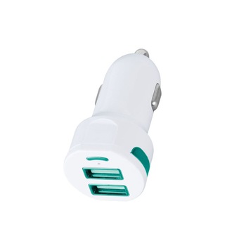 Incarcator auto 2 x USB slim fit , fast charging 2.4 A,culoare Alb Incarcator auto 2 x USB slim fit , fast charging 2.4 A,culoare Alb