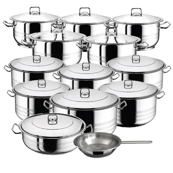 Set 11 oale cu capac 22 piese 3l 4l 6l 8l 10.5l 13l 16.5l 20l 23.5l 26.5l 30l +cratita 8.5 l+tigaie HASCEVHER GASTRO Set 11 oale cu capac 22 piese 3l 4l 6l 8l 10.5l 13l 16.5l 20l 23.5l 26.5l 30l +cratita 8.5 l+tigaie HASCEVHER GASTRO