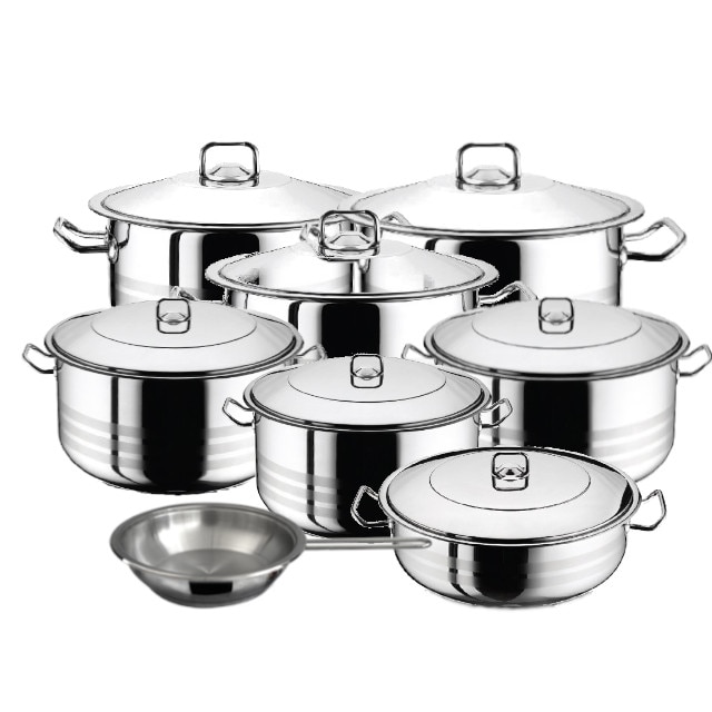 Set 6 oale cu capac 12 piese 3l 6l 10.5l 16.5l 23.5l 30l HASCEVHER GASTRO +cratita 8.5 l+tigaie