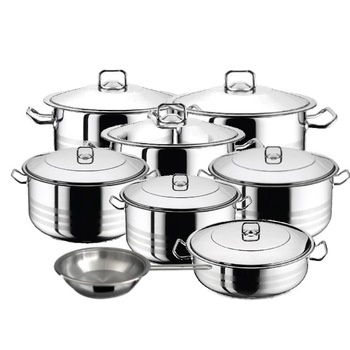 Set 6 oale cu capac 12 piese 3l 6l 10.5l 16.5l 23.5l 30l HASCEVHER GASTRO +cratita 8.5 l+tigaie Set 6 oale cu capac 12 piese 3l 6l 10.5l 16.5l 23.5l 30l HASCEVHER GASTRO +cratita 8.5 l+tigaie