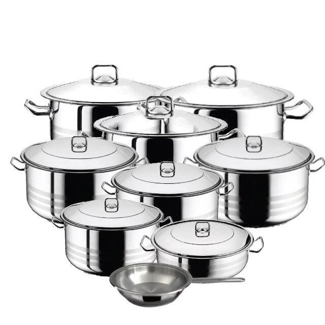 Set 7 oale cu capac 14 piese 3l 6l 10.5l 16.5l 23.5l 30l 54l HASCEVHER GASTRO +cratita 8.5 l+tigaie