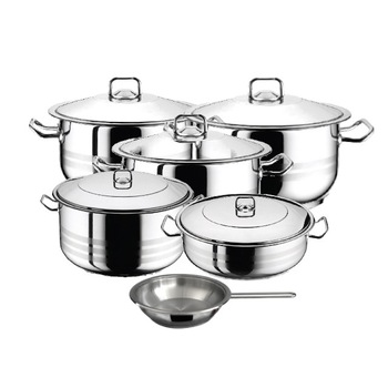 Set 4 oale cu capac 8 piese 3l 6l 10.5l 16.5l HASCEVHER GASTRO +cratita 8.5 l+tigaie Set 4 oale cu capac 8 piese 3l 6l 10.5l 16.5l HASCEVHER GASTRO +cratita 8.5 l+tigaie