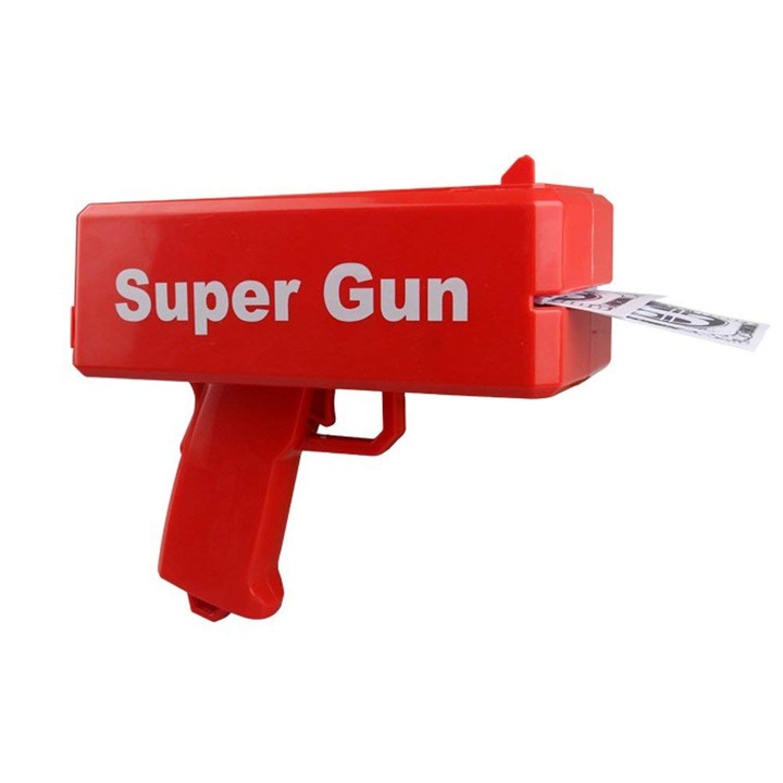 Gonga Super Gun Játék bankjegy kilövő, bulira, piros