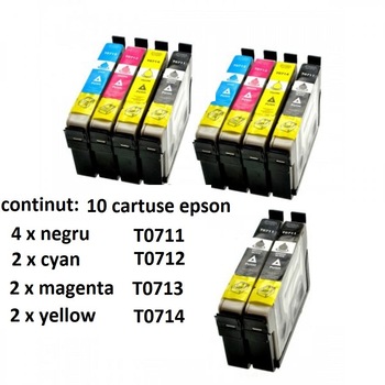 Epson 711 Set 10 Cartuse, GraphiteK, Compatibile Epson T0711/0712/0713/0714, BX3450 D5050 D78 D92 DX400 DX4000 DX4050 DX4400 DX4450 DX5000 DX5050 DX6050 DX7000F DX7400 DX7450 DX8400 DX8450 DX9400 DX9400F BX310FN BX610FW Epson 711 Set 10 Cartuse, GraphiteK, Compatibile Epson T0711/0712/0713/0714, BX3450 D5050 D78 D92 DX400 DX4000 DX4050 DX4400 DX4450 DX5000 DX5050 DX6050 DX7000F DX7400 DX7450 DX8400 DX8450 DX9400 DX9400F BX310FN BX610FW