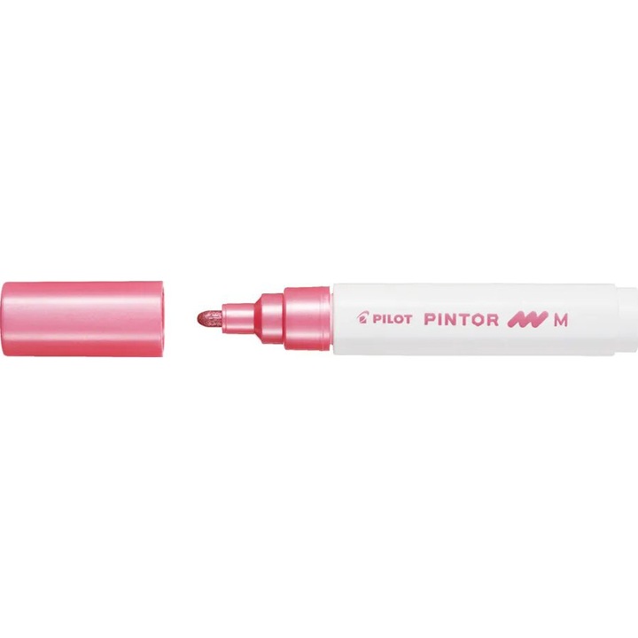 Marker cu vopsea Pilot Pintor, roz metalic, varf mediu