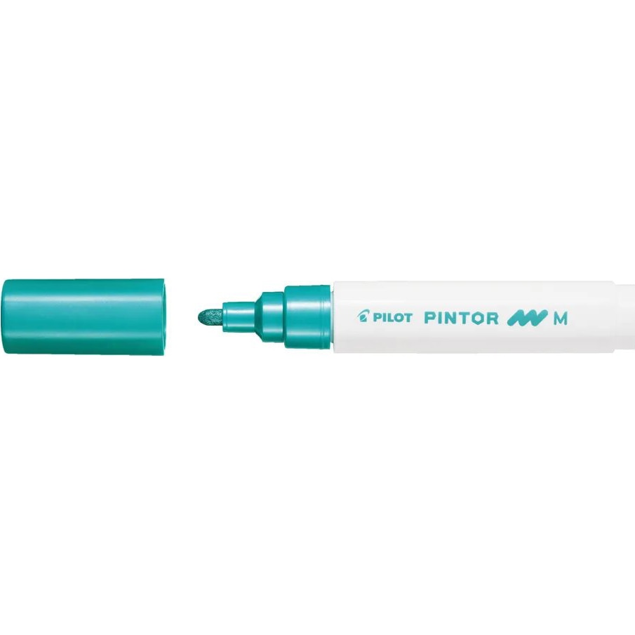 Marker cu vopsea Pilot Pintor Metalic, varf rotund, 1.4 mm, Verde
