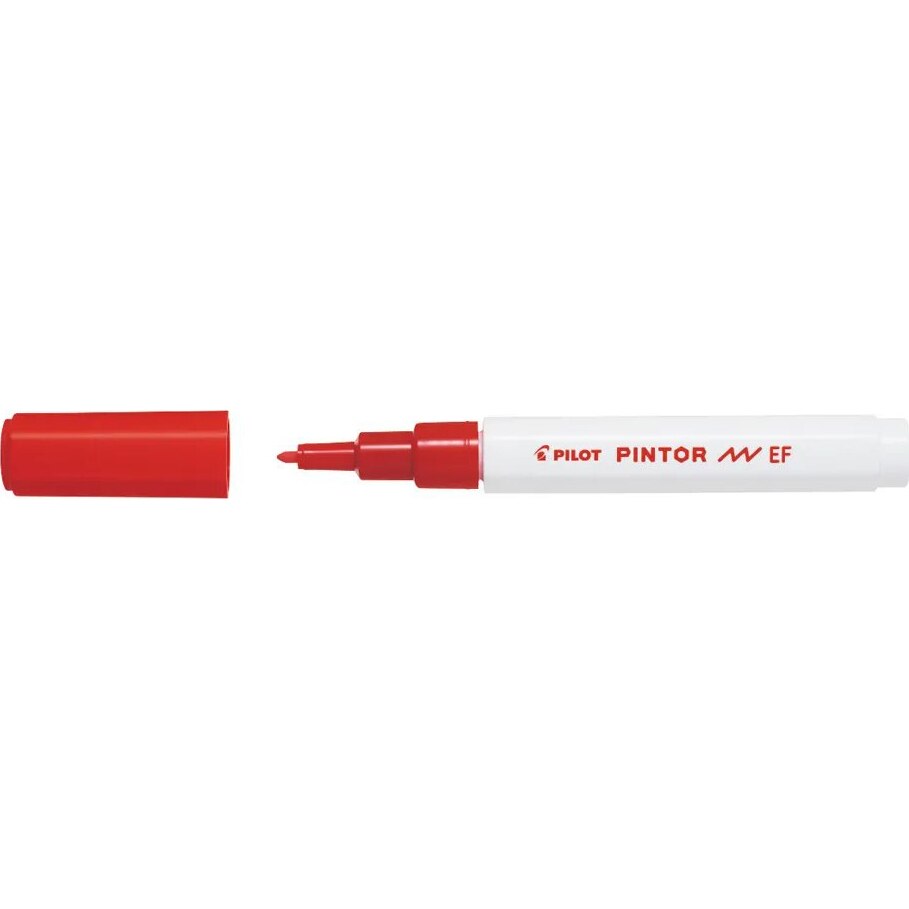 Marker cu vopsea Pilot Pintor, varf rotund, 0.7 mm, Rosu