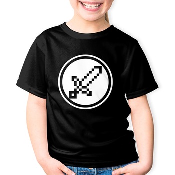 Tricou Copii Minecraft Sabie, negru Tricou Copii Minecraft Sabie, negru