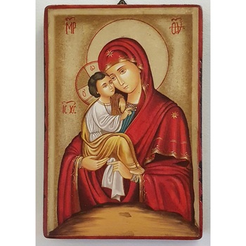 Icoana pictata pe lemn Maica Domnului 122, Artizanat Opait, 18x14cm Icoana pictata pe lemn Maica Domnului 122, Artizanat Opait, 18x14cm