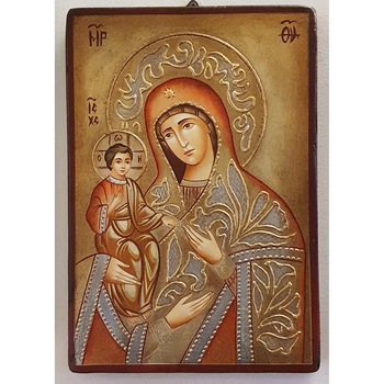 Icoana pictata pe lemn Maica Domnului 124, Artizanat Opait, 44x32cm Icoana pictata pe lemn Maica Domnului 124, Artizanat Opait, 44x32cm