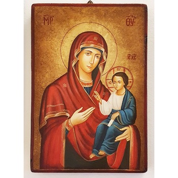 Icoana pictata pe lemn Maica Domnului 129, Artizanat Opait, 44x32cm Icoana pictata pe lemn Maica Domnului 129, Artizanat Opait, 44x32cm