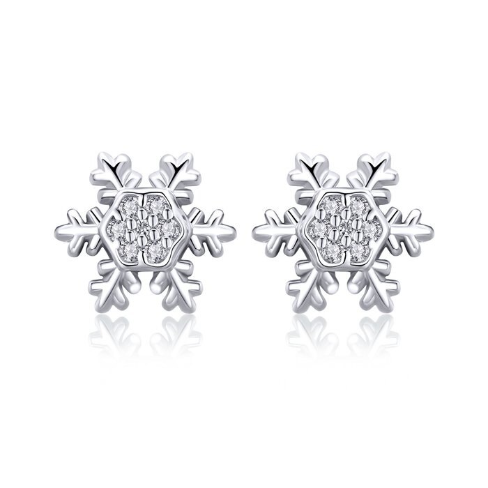 Cercei din argint Winter Snowflakes