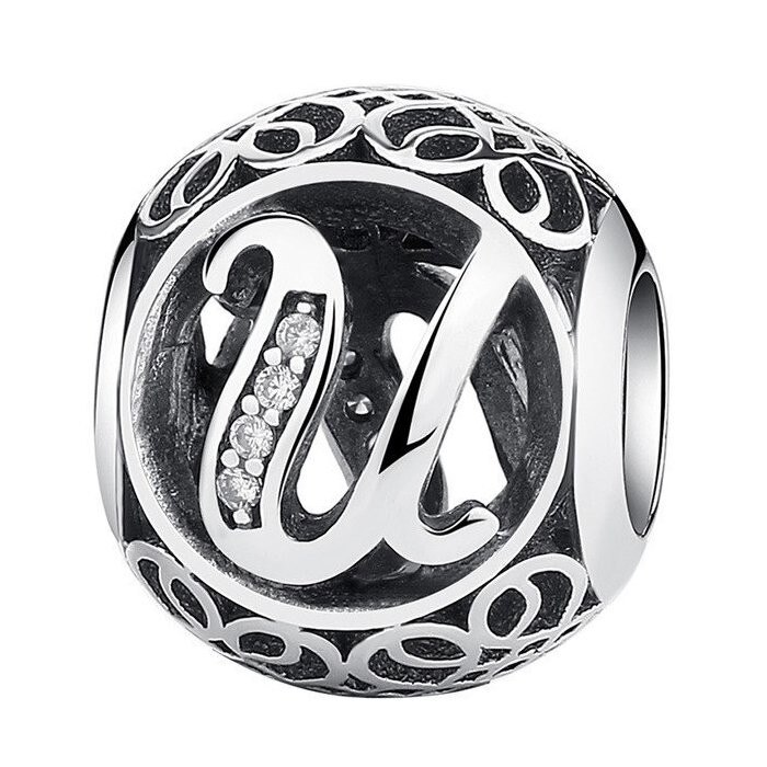 Talisman din argint cu litera U