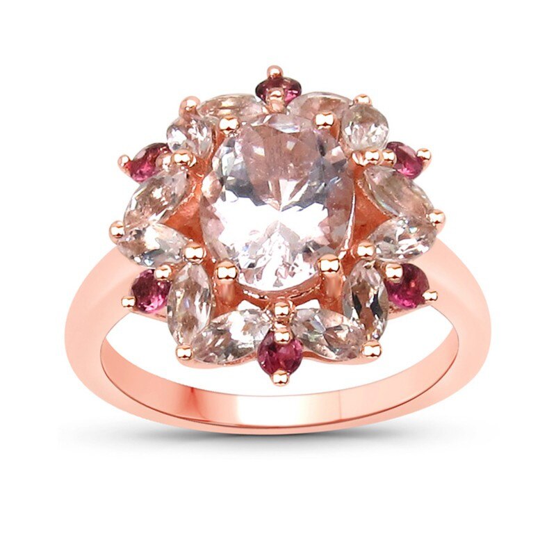 Inel Fantazzia Argint 925 Morganite, Turmaline Roz, 53 R15662MGPTRGP
