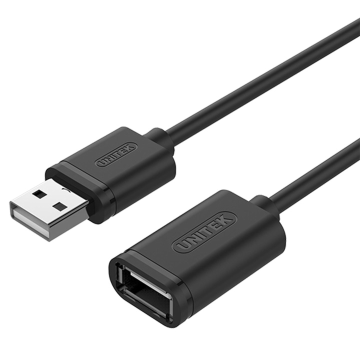 Unitek Y-C450GBK Hosszabbító kábel, fekete, USB2.0 Apa / Anya, 2,0 m